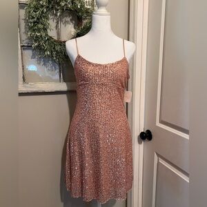 Altar’d State Spaghetti Strap Sequin Slip Dress